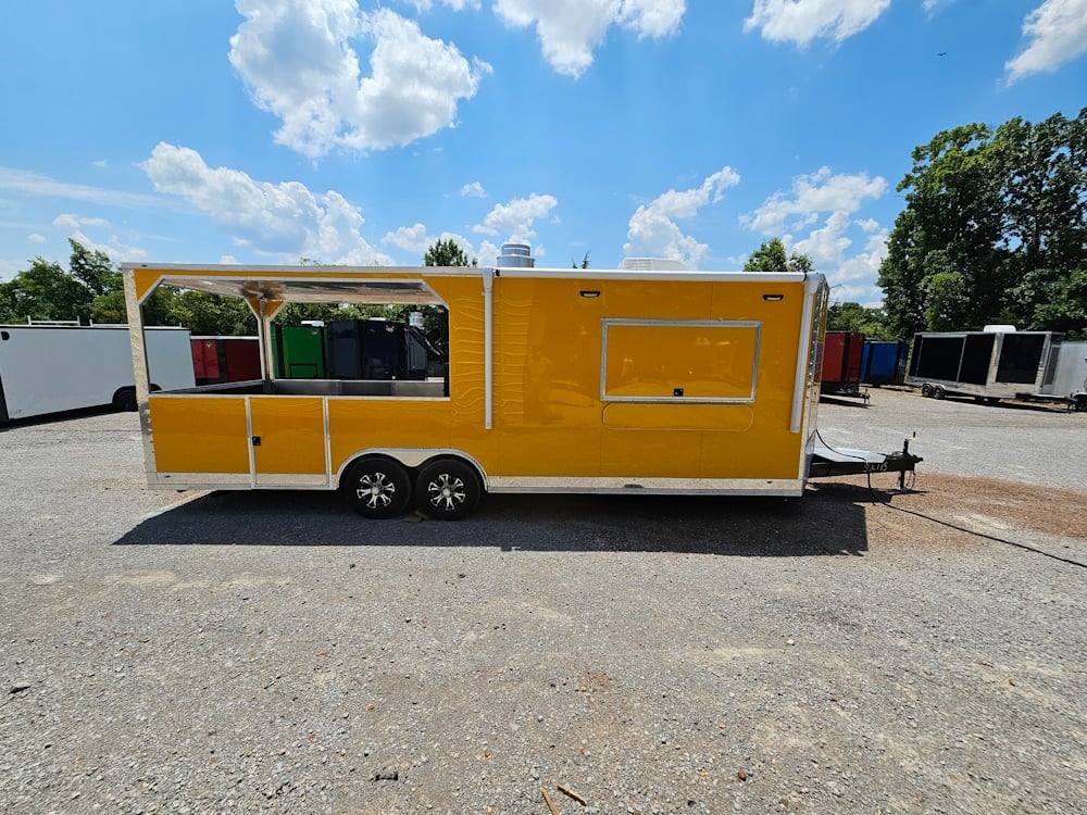 Concession Trailer 8.5' X 26' Yellow Food Event Catering