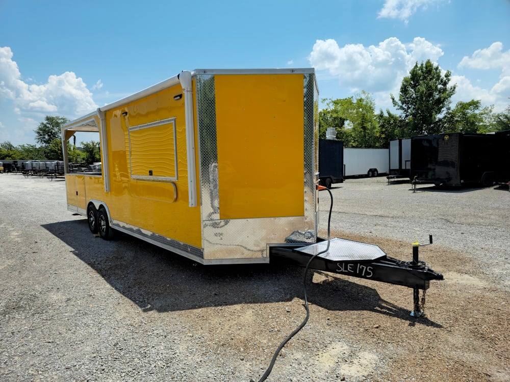 Concession Trailer 8.5' X 26' Yellow Food Event Catering