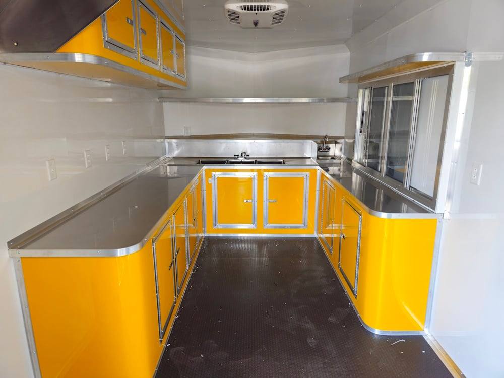 Concession Trailer 8.5' X 26' Yellow Food Event Catering
