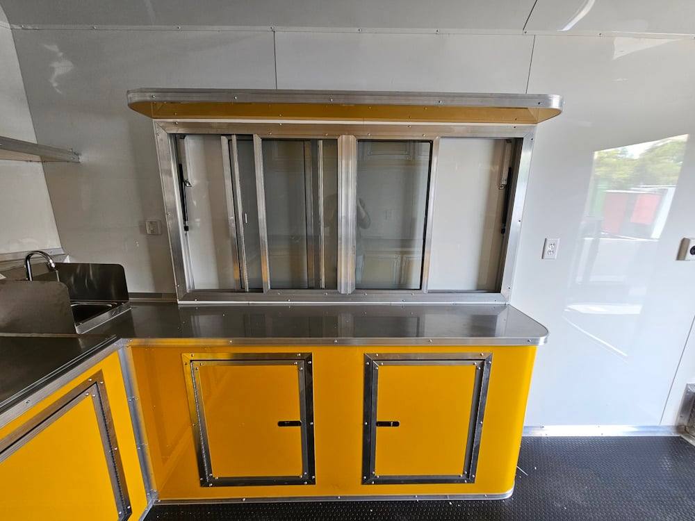 Concession Trailer 8.5' X 26' Yellow Food Event Catering