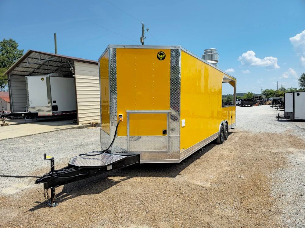 Concession Trailer 8.5' X 26' Yellow Food Event Catering