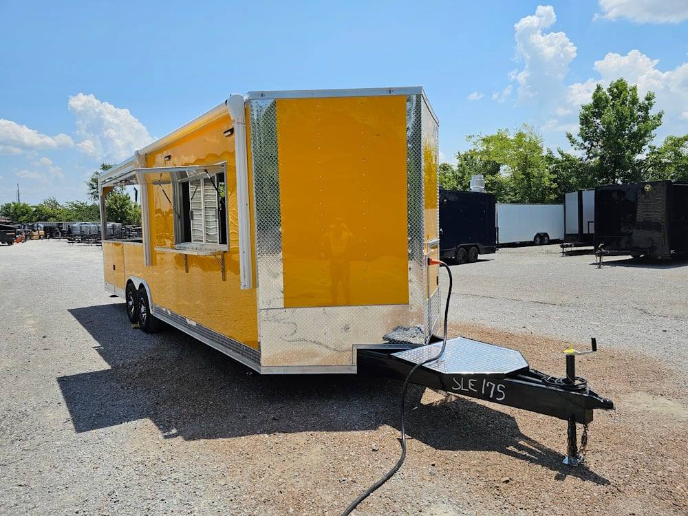 Concession Trailer 8.5' X 26' Yellow Food Event Catering
