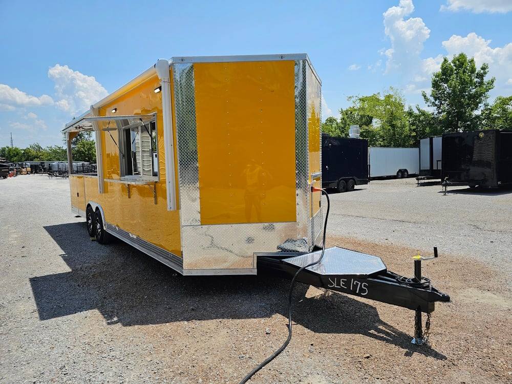 Concession Trailer 8.5' X 26' Yellow Food Event Catering