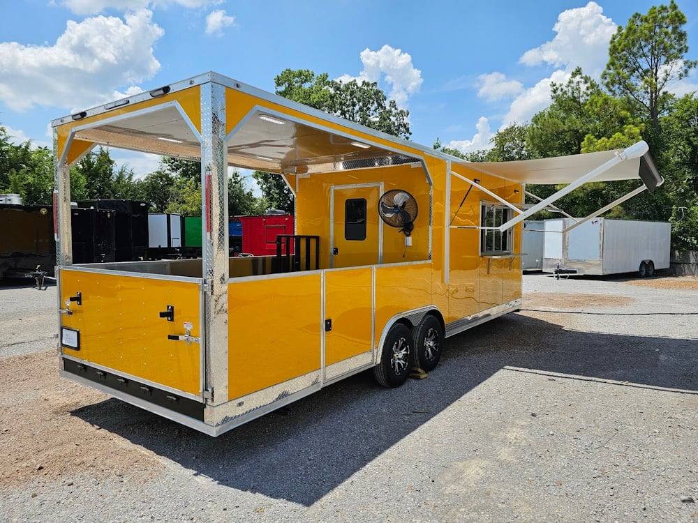 Concession Trailer 8.5' X 26' Yellow Food Event Catering