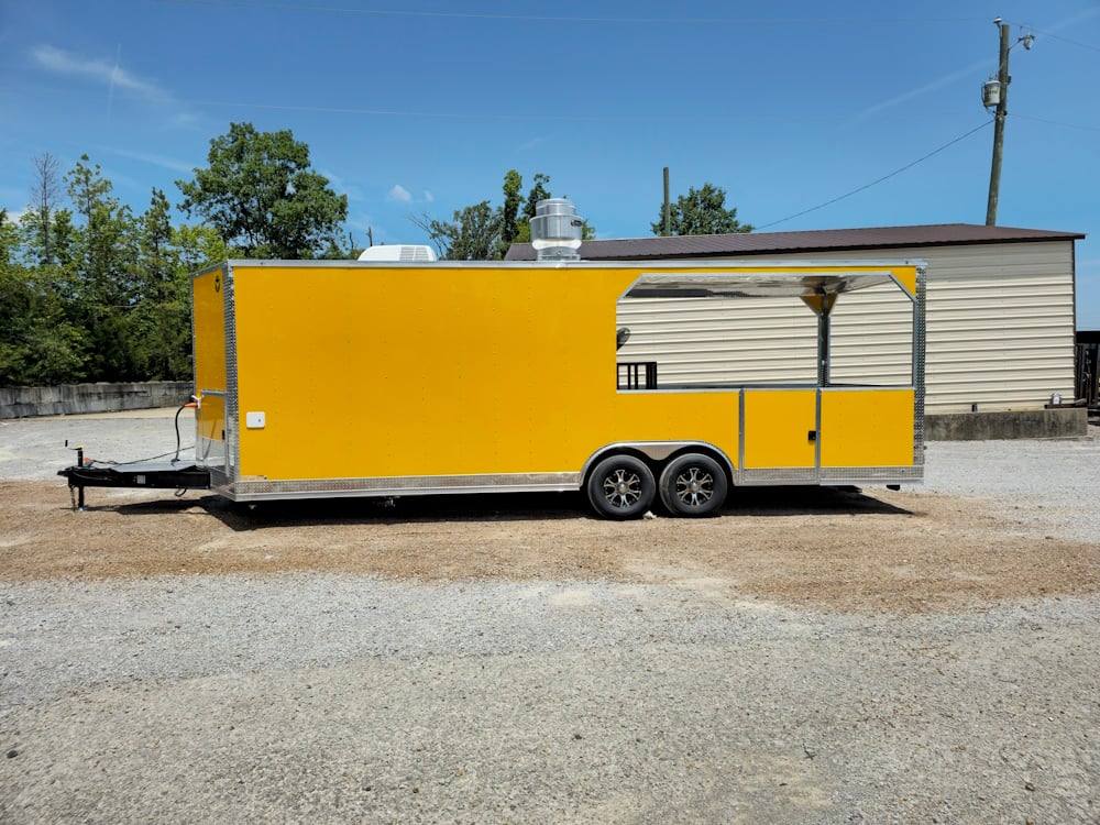 Concession Trailer 8.5' X 26' Yellow Food Event Catering