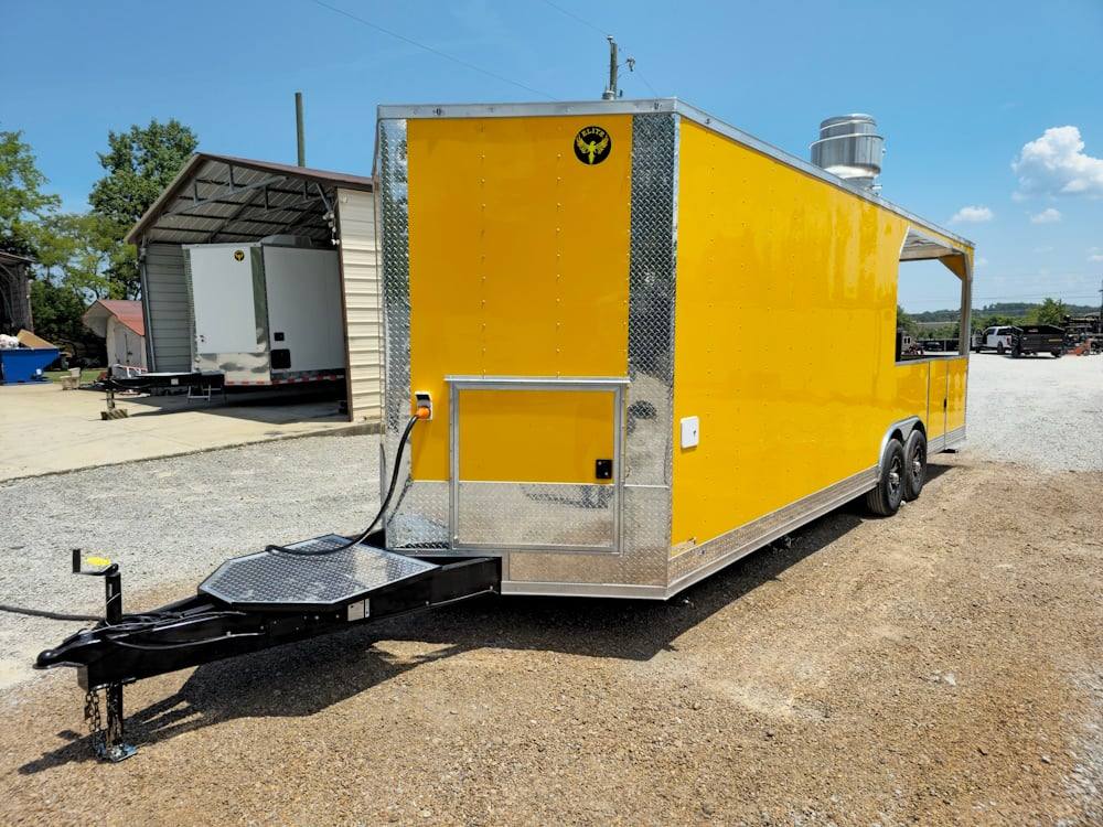 Concession Trailer 8.5' X 26' Yellow Food Event Catering
