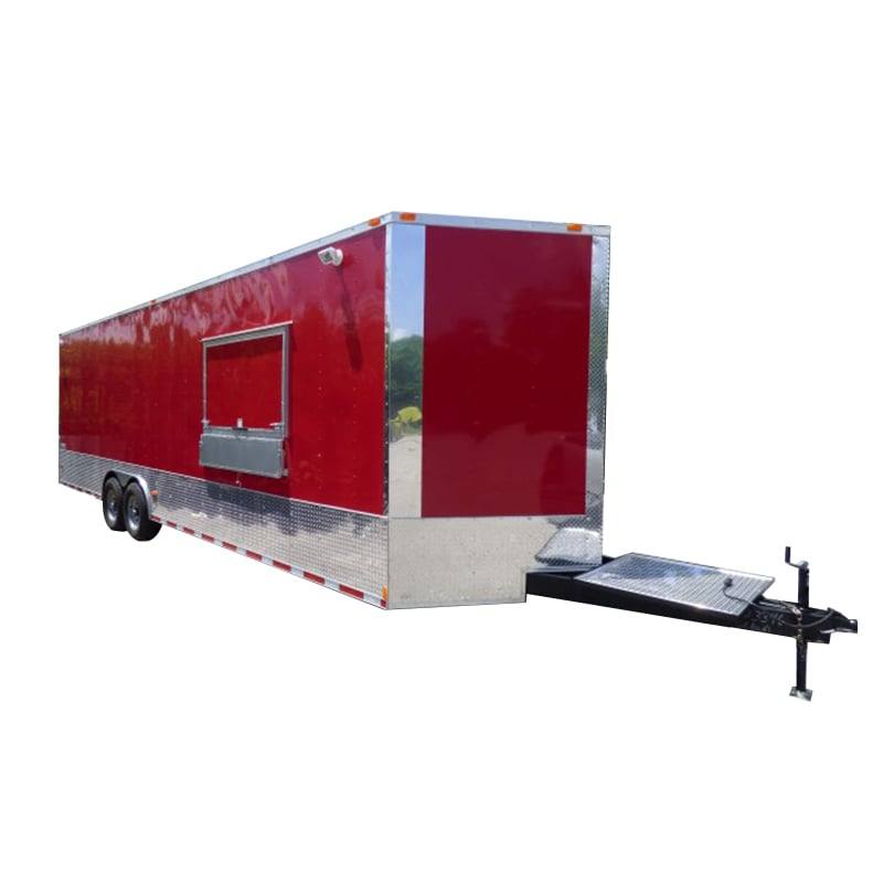 Concession Trailer 8.5' X 28'  Red - Food Event Catering