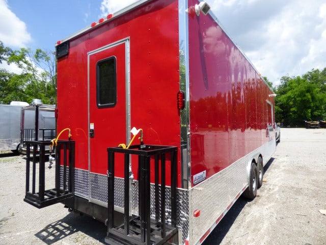 Concession Trailer 8.5' X 28'  Red - Food Event Catering