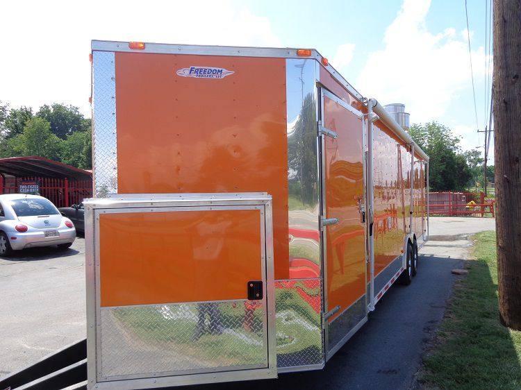 1214-concession-trailer-8.5-x-28-orange-event-catering-bbq-food-enclosed-2.jpg Concession Trailer 8.5' x 28' (Orange) Event Catering BBQ Food Enclosed