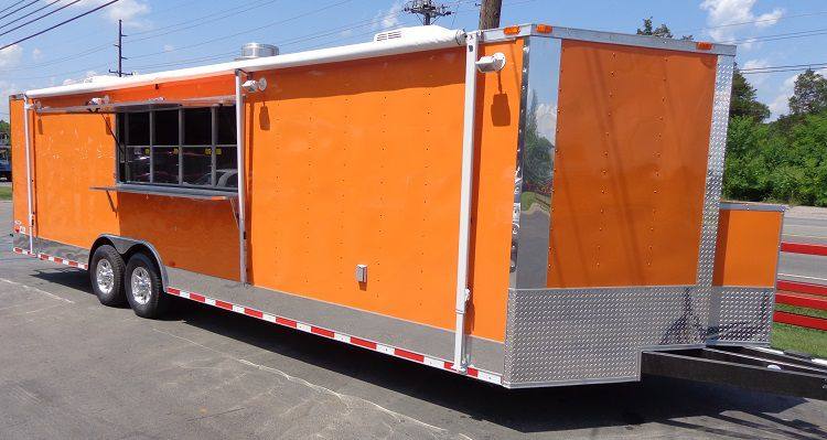 1214-concession-trailer-8.5-x-28-orange-event-catering-bbq-food-enclosed-3.jpg Concession Trailer 8.5' x 28' (Orange) Event Catering BBQ Food Enclosed