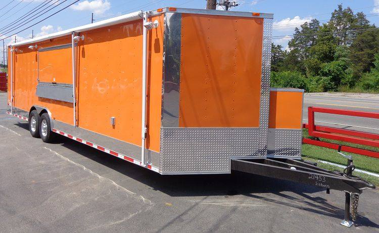 1214-concession-trailer-8.5-x-28-orange-event-catering-bbq-food-enclosed-7.jpg Concession Trailer 8.5' x 28' (Orange) Event Catering BBQ Food Enclosed