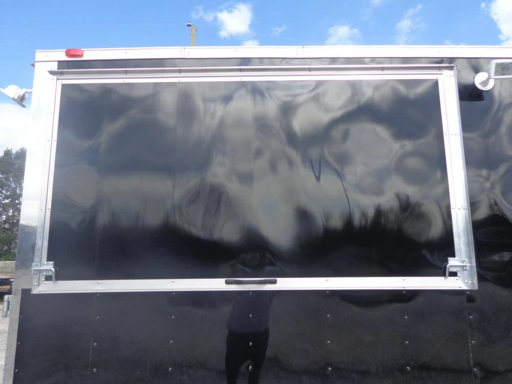 Concession Trailer 8.5' x 28' Black - BBQ Smoker Food Catering Event Restroom