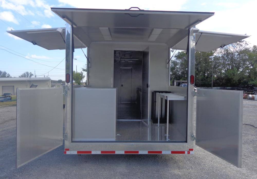 Concession Trailer 8.5' x 28' Black - Smoker BBQ Food Catering Event Restroom