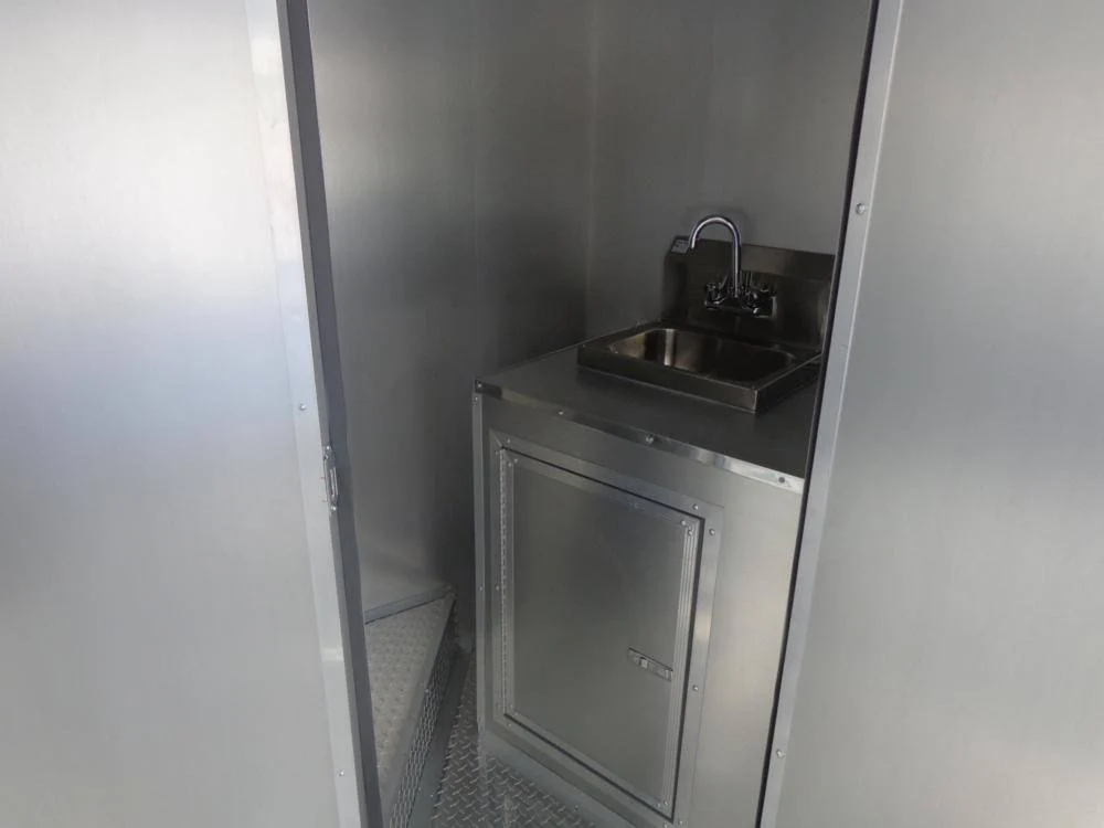 Concession Trailer 8.5' x 28' Black - Smoker BBQ Food Catering Event Restroom