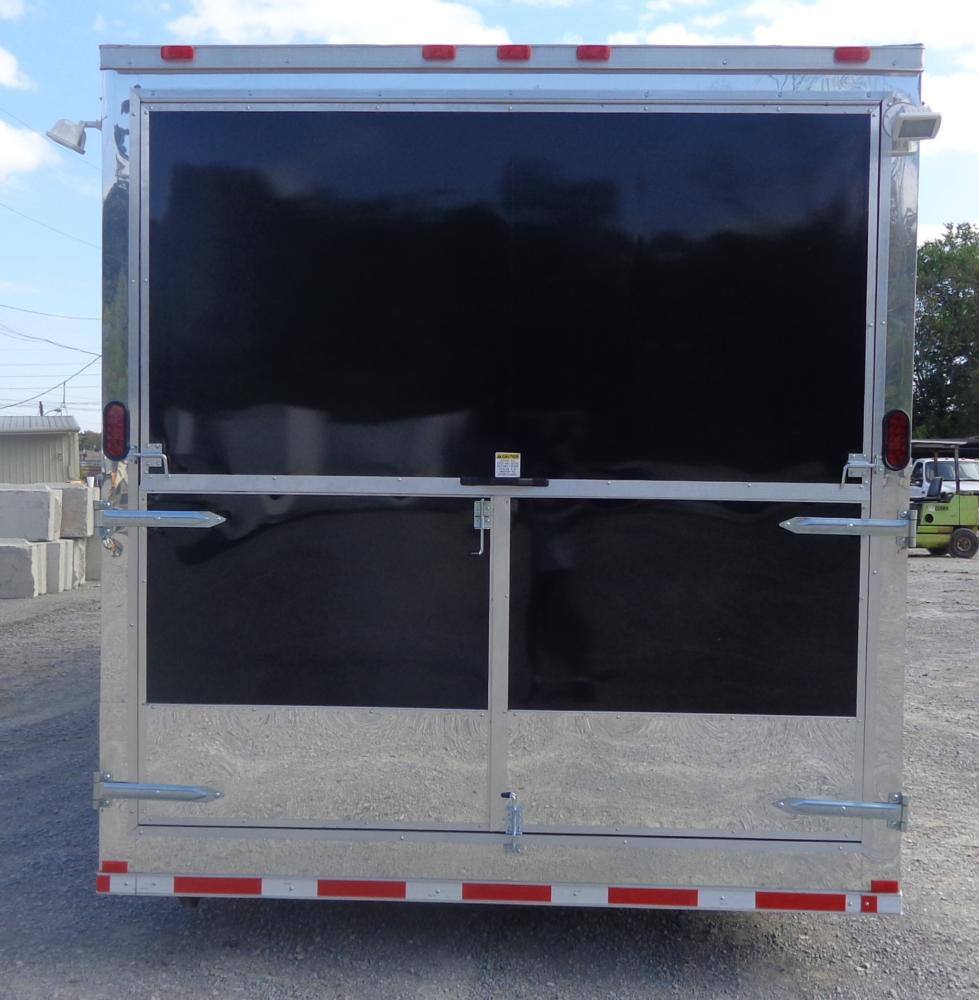 Concession Trailer 8.5' x 28' Black - Smoker BBQ Food Catering Event Restroom