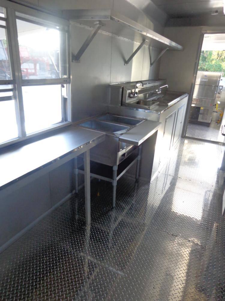 Concession Trailer 8.5' x 28' Black - Smoker BBQ Food Catering Event Restroom
