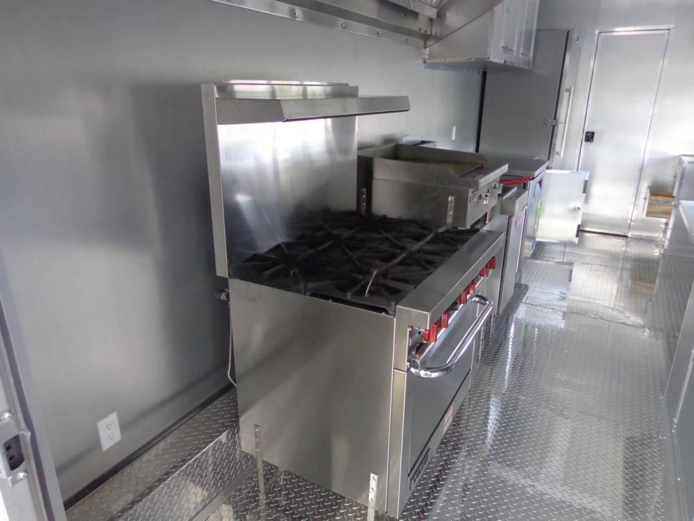 Concession Trailer 8.5' x 28' Black - Smoker BBQ Food Catering Event Restroom