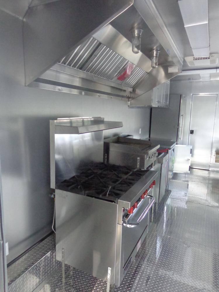 Concession Trailer 8.5' x 28' Black - Smoker BBQ Food Catering Event Restroom