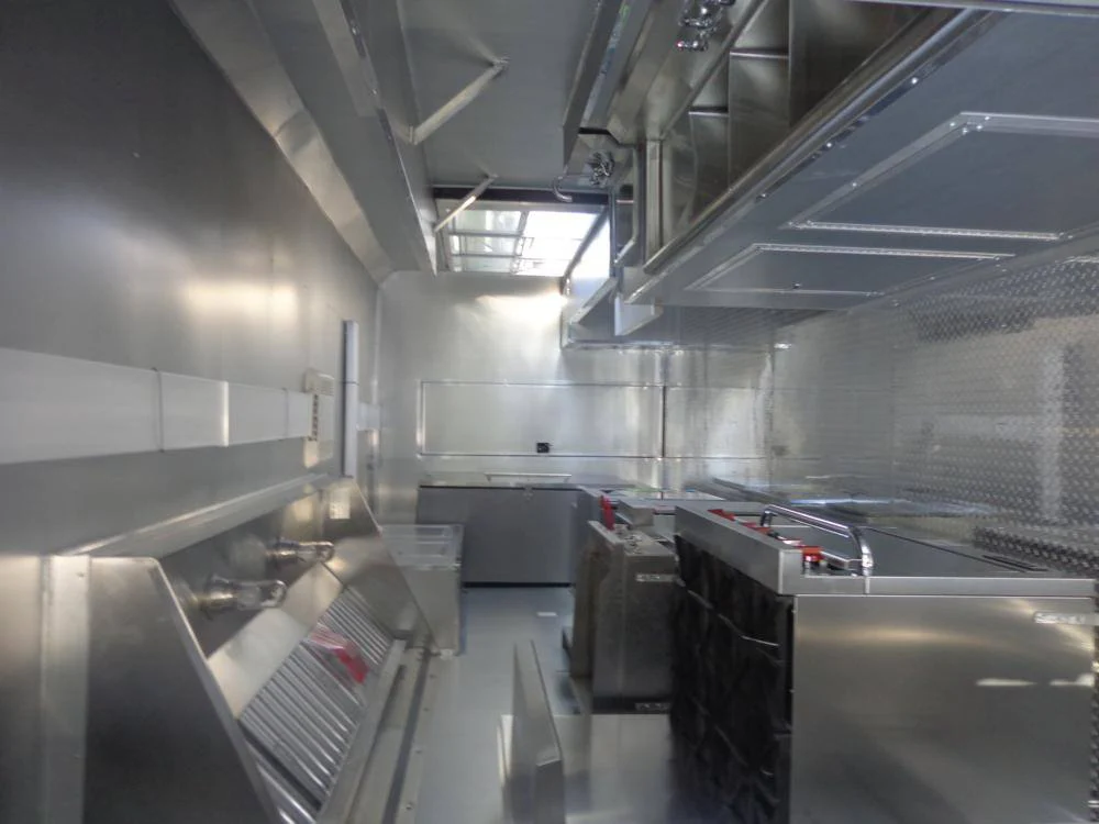 Concession Trailer 8.5' x 28' Black - Smoker BBQ Food Catering Event Restroom