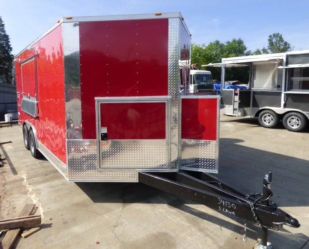 122-8.5-x-16-concession-trailer-red-food-with-appliances-3.jpg 8.5' x 16' Concession Trailer Red Food With Appliances