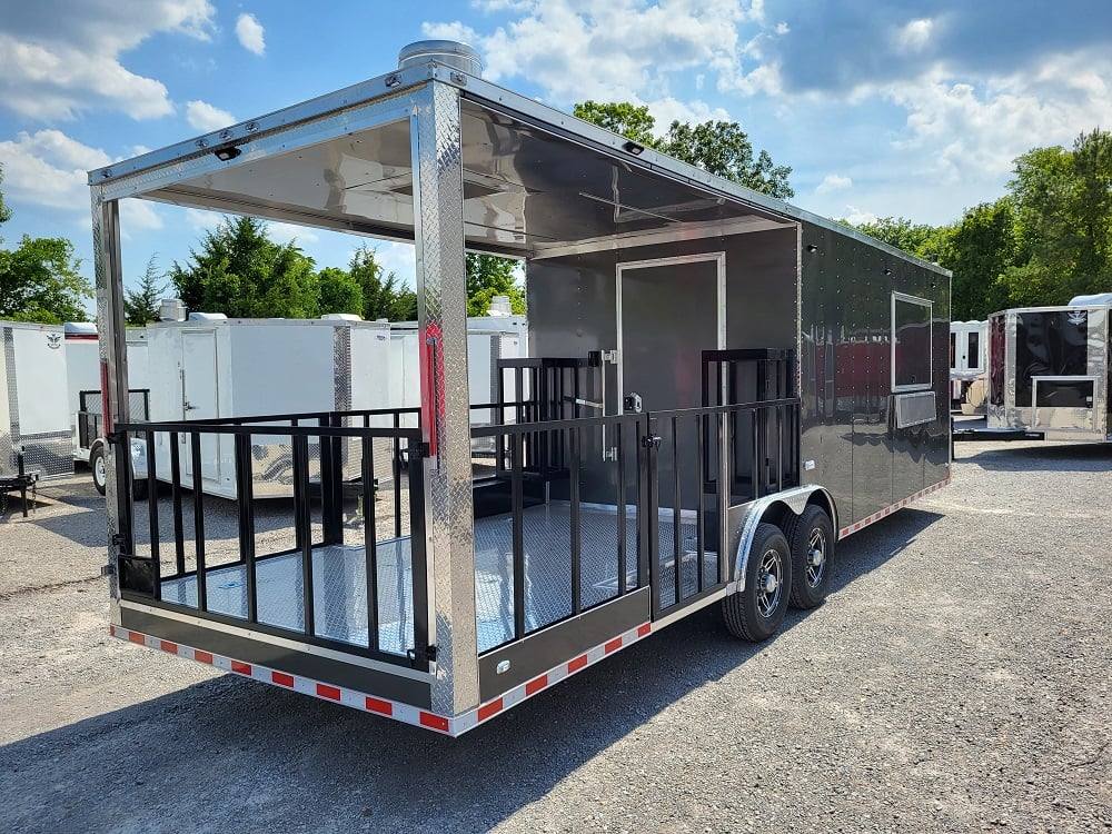 1220-concession-trailer-8.5-x-28-charcoal-grey-bbq-event-catering-8.jpg Concession Trailer 8.5' X 28' Charcoal Grey BBQ Event Catering