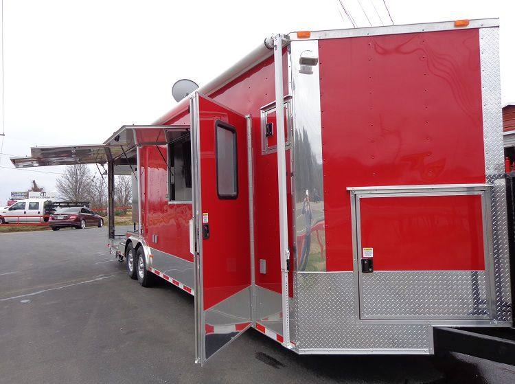 1221-concession-trailer-8.5-x-28-red-bbq-smoker-event-food-catering-4.jpg Concession Trailer 8.5' x 28' Red - BBQ Smoker Event Food Catering