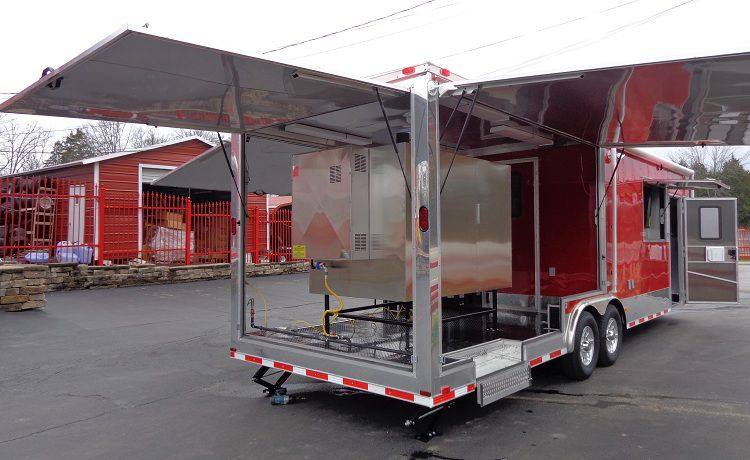 1221-concession-trailer-8.5-x-28-red-bbq-smoker-event-food-catering-9.jpg Concession Trailer 8.5' x 28' Red - BBQ Smoker Event Food Catering