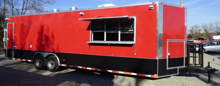 1222-concession-trailer-8.5-x-28-red-enclosed-food-catering-event-2.jpg Concession Trailer 8.5' x 28' Red - Enclosed Food Catering Event