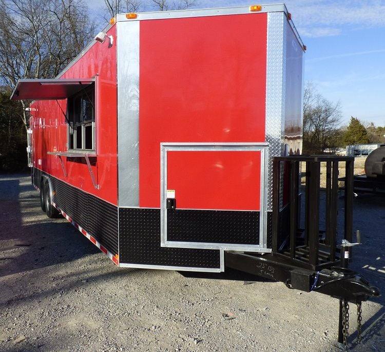 1222-concession-trailer-8.5-x-28-red-enclosed-food-catering-event-3.jpg Concession Trailer 8.5' x 28' Red - Enclosed Food Catering Event