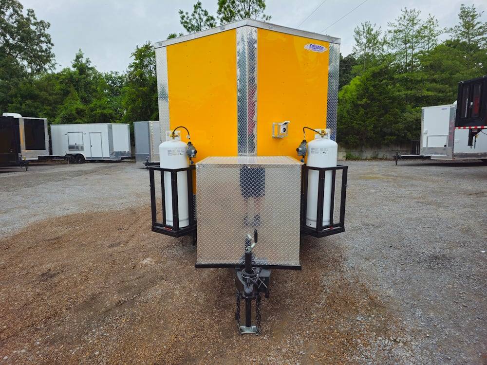 Concession Trailer 8.5' X 28' Yellow Concession Trailer Kettle Corn Event Catering