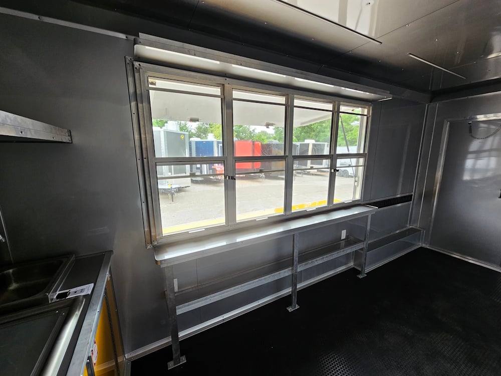 Concession Trailer 8.5' X 28' Yellow Concession Trailer Kettle Corn Event Catering