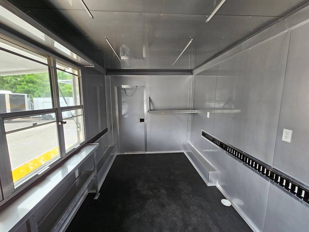 Concession Trailer 8.5' X 28' Yellow Concession Trailer Kettle Corn Event Catering