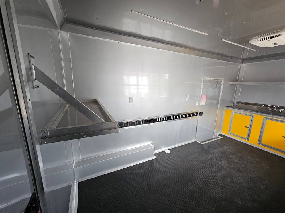 Concession Trailer 8.5' X 28' Yellow Concession Trailer Kettle Corn Event Catering