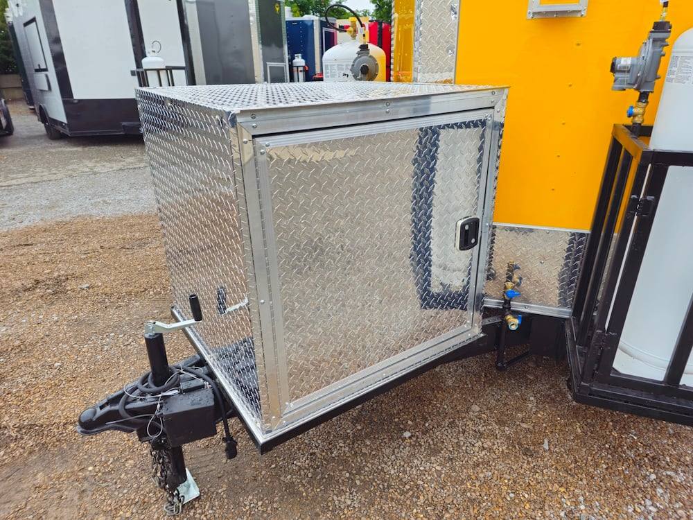 Concession Trailer 8.5' X 28' Yellow Concession Trailer Kettle Corn Event Catering