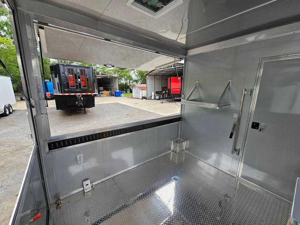 Concession Trailer 8.5' X 28' Yellow Concession Trailer Kettle Corn Event Catering