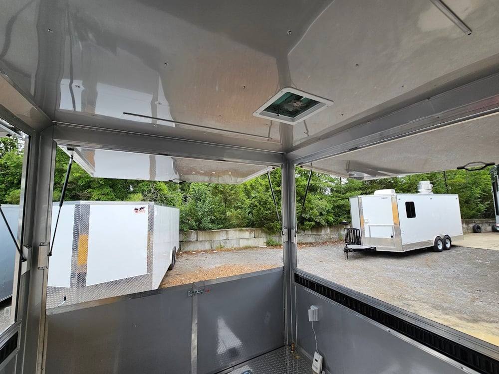 Concession Trailer 8.5' X 28' Yellow Concession Trailer Kettle Corn Event Catering