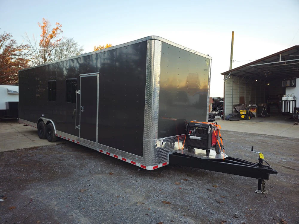 Concession Trailer 8.5' X 30' Charcoal Grey Mobile Office Trailer