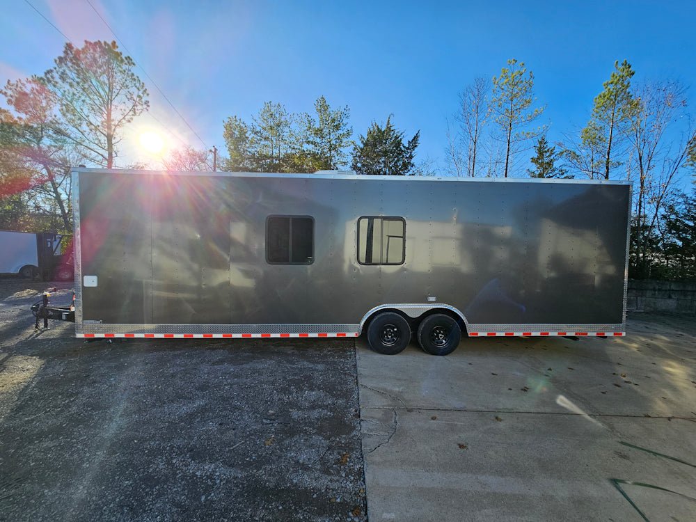 Concession Trailer 8.5' X 30' Charcoal Grey Mobile Office Trailer