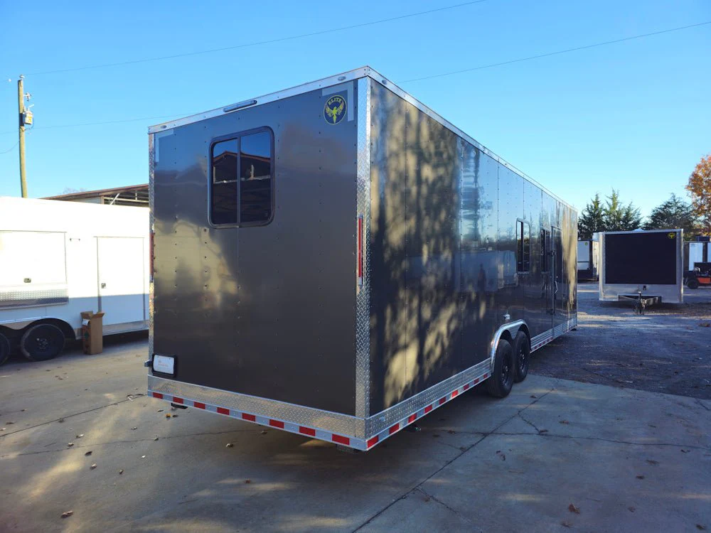 Concession Trailer 8.5' X 30' Charcoal Grey Mobile Office Trailer