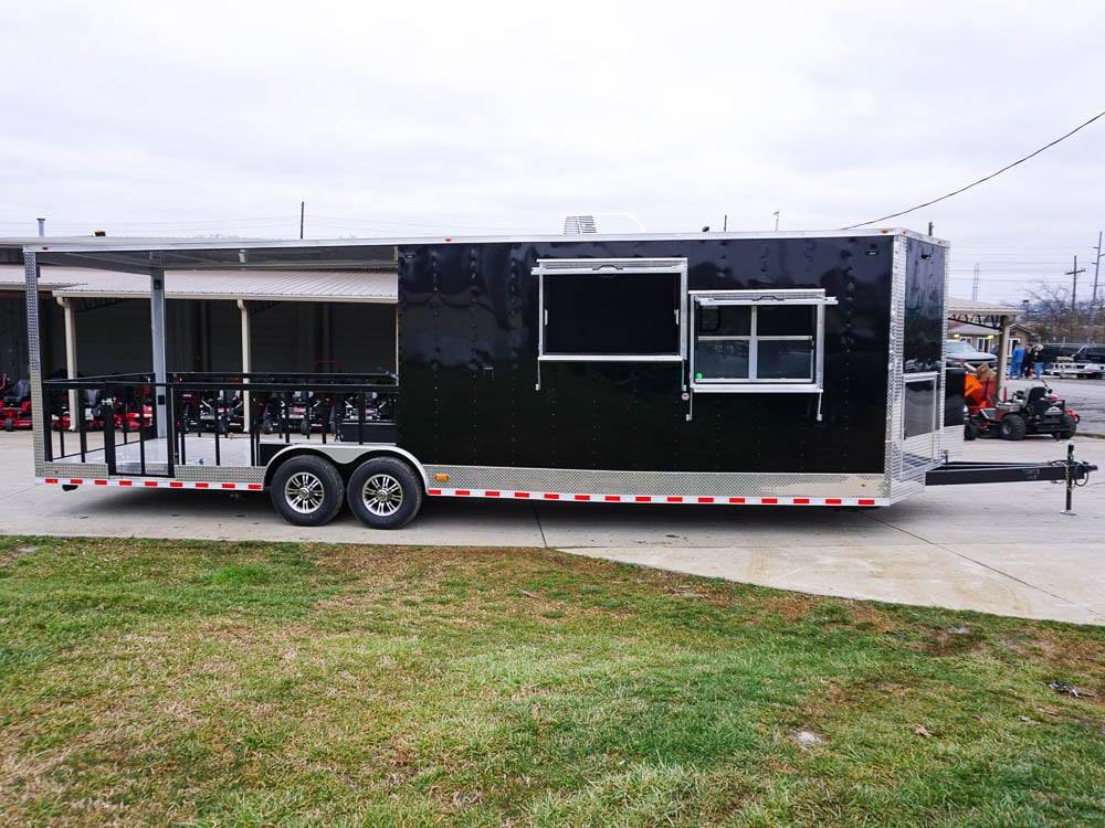Concession Trailer 8.5' x 30' Custom BBQ Porch Event Catering