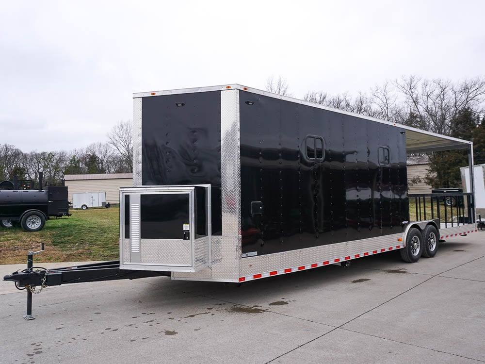 Concession Trailer 8.5' x 30' Custom BBQ Porch Event Catering