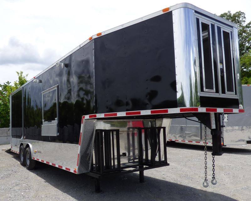 1240-concession-trailer-8.5-x-31-gooseneck-black-bbq-catering-3.jpg Concession Trailer 8.5' x 31' Gooseneck Black - BBQ Catering