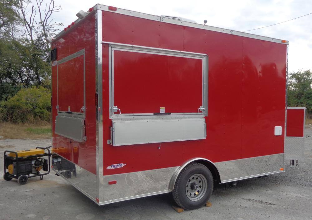 1250-concession-trailer-8.5-x12-red-catering-enclosed-kitchen-3.jpg Concession Trailer 8.5' x12' Red - Catering Enclosed Kitchen