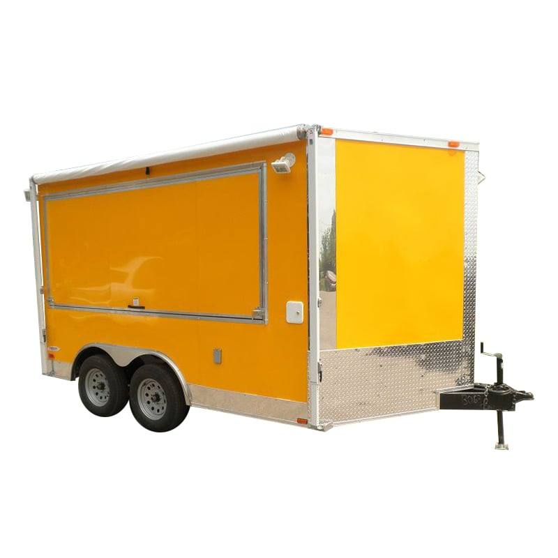 Concession Trailer 8.5'x12' Yellow - BBQ Food Event Vending Restroom