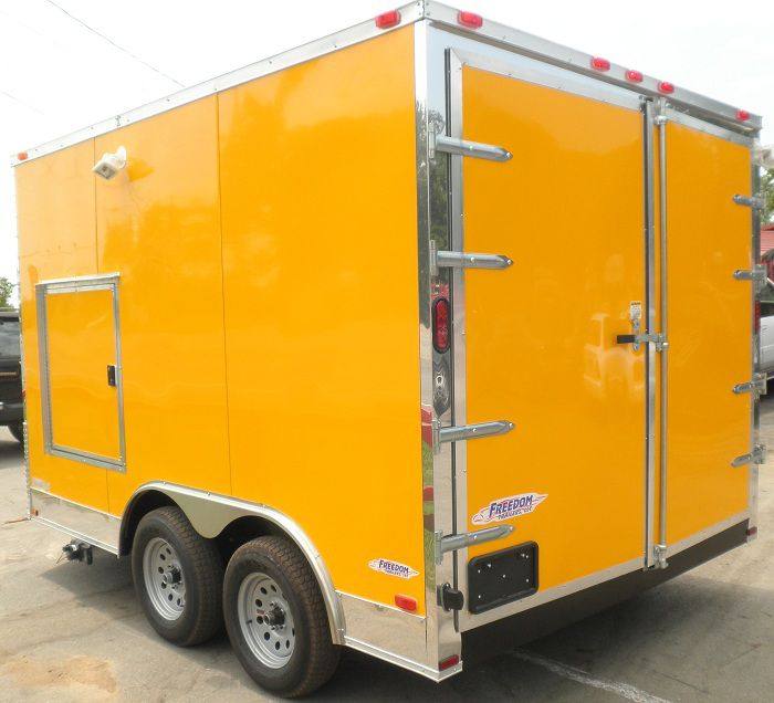 Concession Trailer 8.5'x12' Yellow - BBQ Food Event Vending Restroom