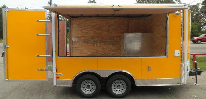 Concession Trailer 8.5'x12' Yellow - BBQ Food Event Vending Restroom