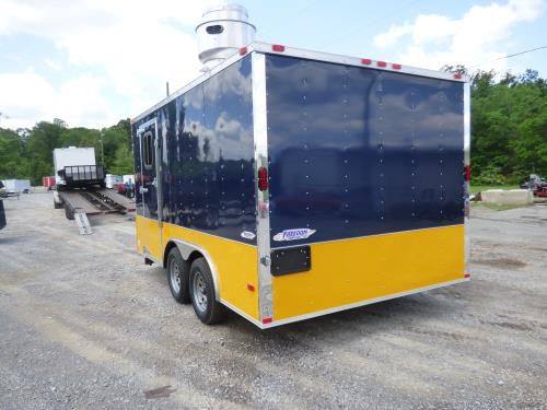 1263-concession-trailer-8.5-x14-indigo-blue-and-yellow-food-catering-event-5.jpg Concession Trailer 8.5'x14' Indigo Blue and Yellow - Food Catering Event