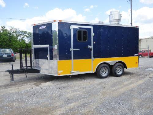 1263-concession-trailer-8.5-x14-indigo-blue-and-yellow-food-catering-event-7.jpg Concession Trailer 8.5'x14' Indigo Blue and Yellow - Food Catering Event