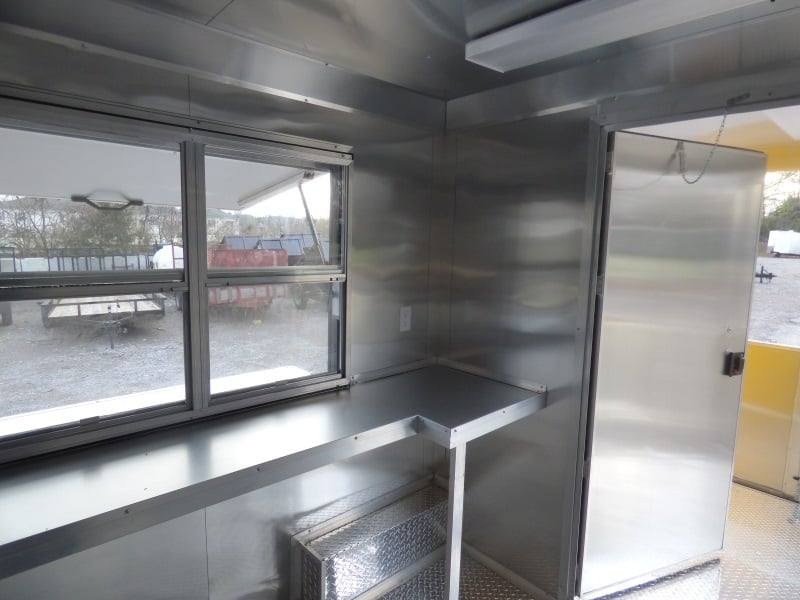 1269-concession-trailer-8.5-x14-yellow-smoker-bbq-catering-event-13.jpg Concession Trailer 8.5'x14' Yellow - Smoker BBQ Catering Event