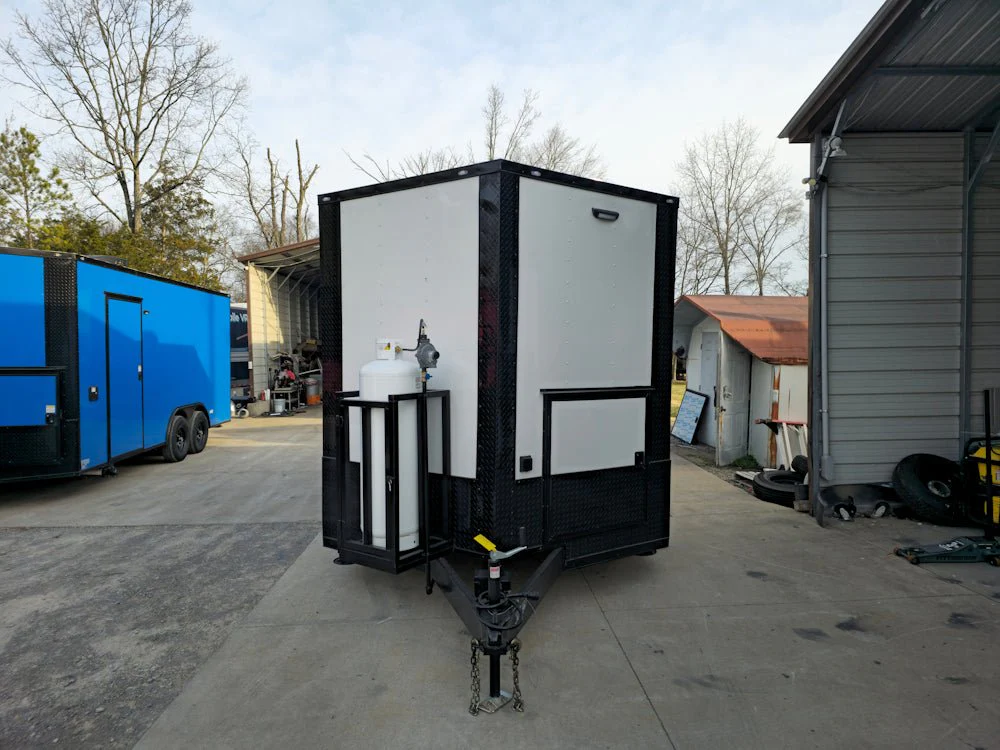 8.5' X 16' Concession Trailer White W/Black Trim Food Event Catering